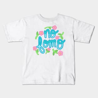 No fomo typography type hipster tumblr floral sticker youtuber Kids T-Shirt